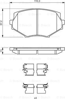 BOSCH 0 986 494 655 - Гальмівні колодки, дискові гальма autocars.com.ua