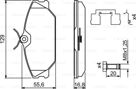 BOSCH 0 986 494 656 - Тормозные колодки, дисковые, комплект avtokuzovplus.com.ua