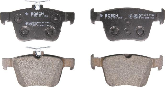 BOSCH 0 986 494 658 - Гальмівні колодки, дискові гальма autocars.com.ua