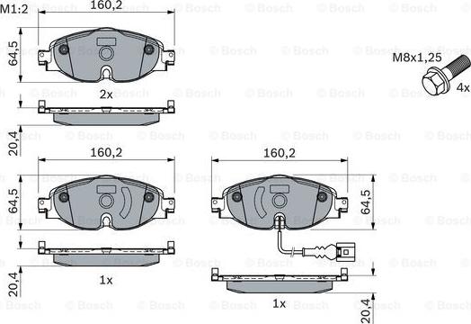 BOSCH 0 986 494 660 - Тормозные колодки, дисковые, комплект avtokuzovplus.com.ua