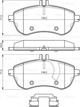 BOSCH 0 986 494 667 - Гальмівні колодки, дискові гальма autocars.com.ua