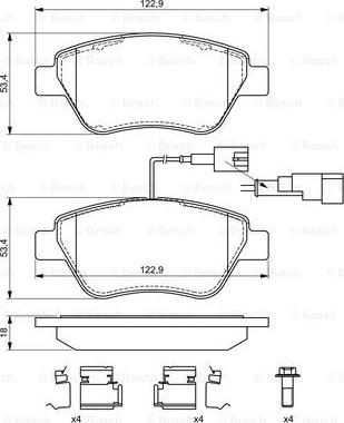 BOSCH 0 986 494 698 - Гальмівні колодки, дискові гальма autocars.com.ua