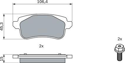 BOSCH 0 986 494 723 - Тормозные колодки, дисковые, комплект avtokuzovplus.com.ua