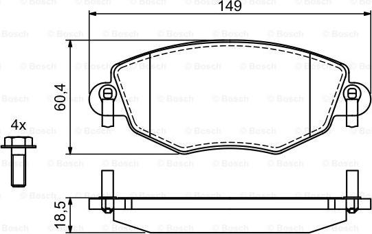 BOSCH 0 986 494 724 - Тормозные колодки, дисковые, комплект avtokuzovplus.com.ua