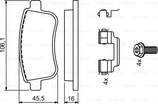 BOSCH 0 986 494 735 - Гальмівні колодки, дискові гальма autocars.com.ua