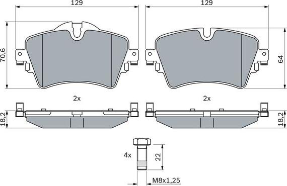 BOSCH 0 986 494 736 - Тормозные колодки, дисковые, комплект autodnr.net