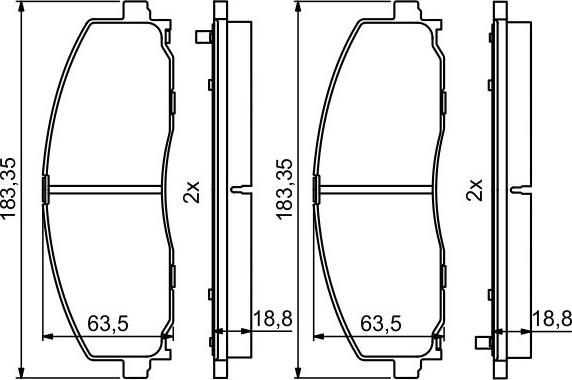 BOSCH 0 986 494 769 - Тормозные колодки, дисковые, комплект avtokuzovplus.com.ua