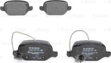 BOSCH 0 986 494 776 - Тормозные колодки, дисковые, комплект avtokuzovplus.com.ua