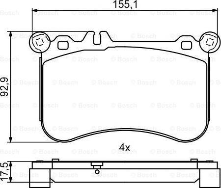 BOSCH 0 986 494 780 - Гальмівні колодки, дискові гальма autocars.com.ua