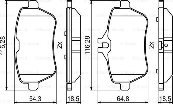 BOSCH 0 986 494 790 - Тормозные колодки, дисковые, комплект avtokuzovplus.com.ua