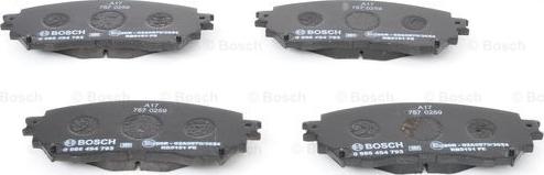 BOSCH 0 986 494 793 - Гальмівні колодки, дискові гальма autocars.com.ua