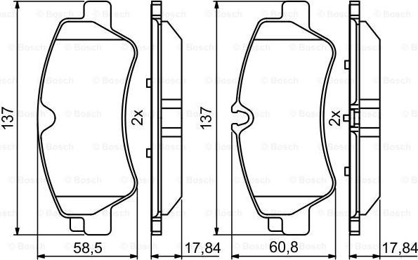 BOSCH 0 986 494 796 - Гальмівні колодки, дискові гальма autocars.com.ua