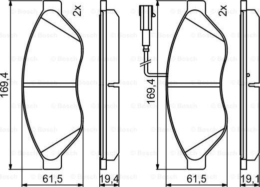 BOSCH 0 986 494 798 - Гальмівні колодки, дискові гальма autocars.com.ua