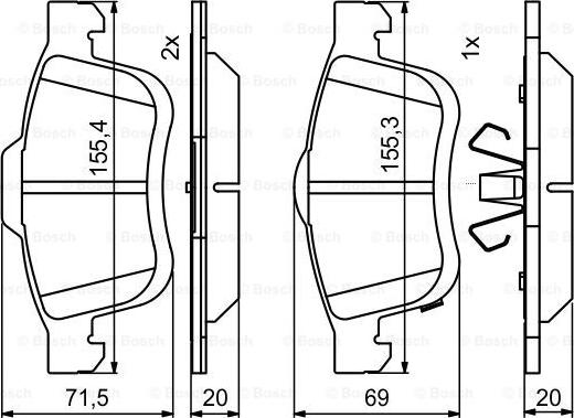 BOSCH 0 986 494 801 - Гальмівні колодки, дискові гальма autocars.com.ua