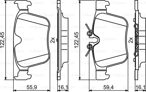 BOSCH 0 986 494 819 - ДИСКОВI КОЛОДКИ ЗАДНI autocars.com.ua