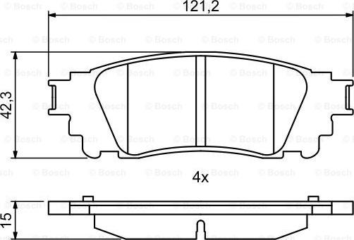 BOSCH 0 986 494 822 - Тормозные колодки, дисковые, комплект avtokuzovplus.com.ua