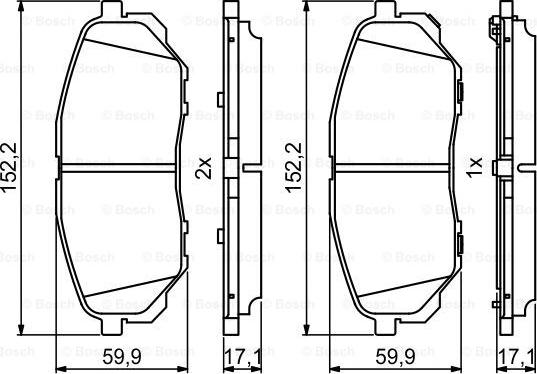 BOSCH 0 986 494 827 - Тормозные колодки, дисковые, комплект avtokuzovplus.com.ua