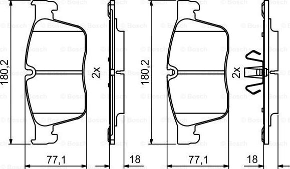 BOSCH 0 986 494 829 - Гальмівні колодки, дискові гальма autocars.com.ua