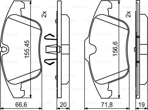 BOSCH 0 986 494 830 - Гальмівні колодки, дискові гальма autocars.com.ua