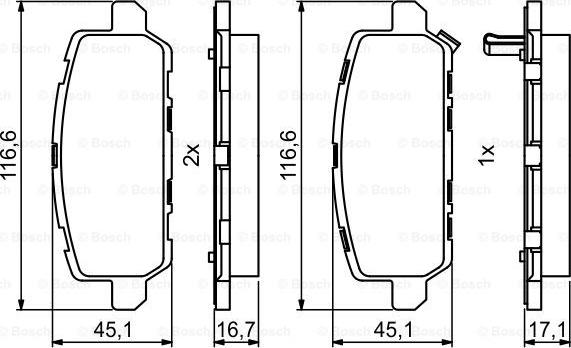 BOSCH 0 986 494 838 - Гальмівні колодки, дискові гальма autocars.com.ua