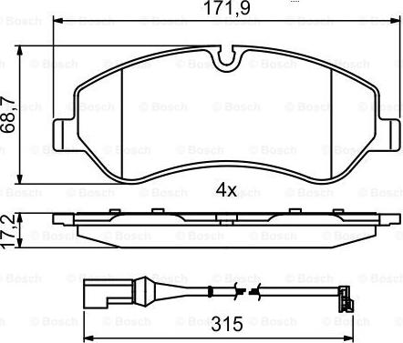 BOSCH 0 986 494 844 - Тормозные колодки, дисковые, комплект avtokuzovplus.com.ua