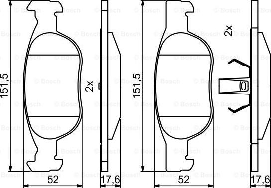 BOSCH 0 986 494 852 - Тормозные колодки, дисковые, комплект avtokuzovplus.com.ua