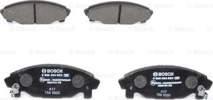 BOSCH 0 986 494 853 - Тормозные колодки, дисковые, комплект autodnr.net