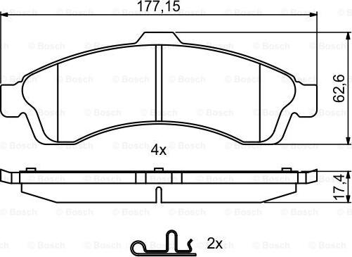 BOSCH 0 986 494 854 - Гальмівні колодки, дискові гальма autocars.com.ua