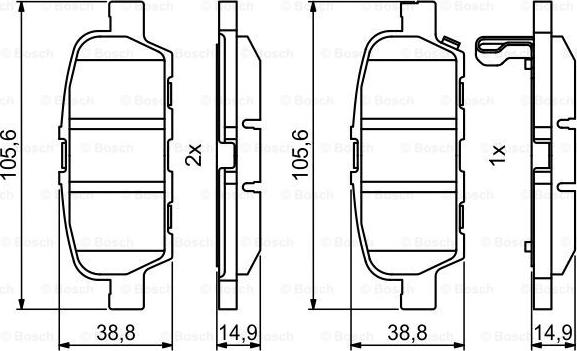 BOSCH 0 986 494 857 - Гальмівні колодки, дискові гальма autocars.com.ua