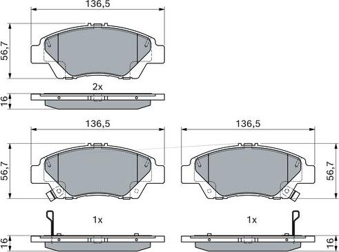 BOSCH 0 986 494 896 - Гальмівні колодки, дискові гальма autocars.com.ua