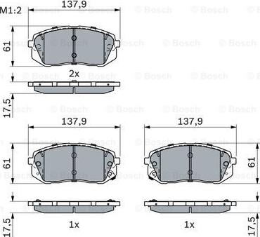 BOSCH 0 986 494 905 - Гальмівні колодки, дискові гальма autocars.com.ua