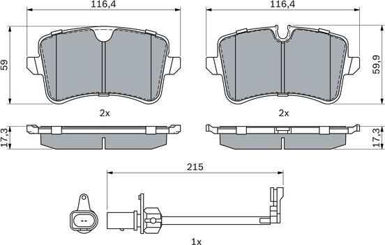 BOSCH 0 986 494 916 - Гальмівні колодки, дискові гальма autocars.com.ua