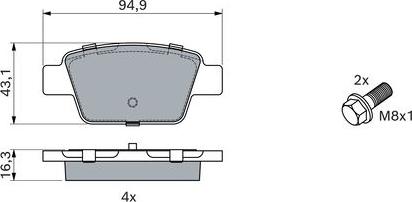 BOSCH 0 986 494 926 - Тормозные колодки, дисковые, комплект autodnr.net