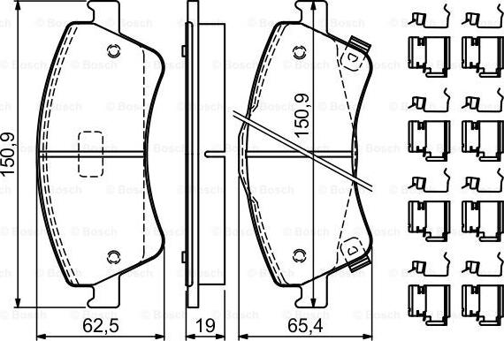 BOSCH 0 986 494 932 - Гальмівні колодки, дискові гальма autocars.com.ua