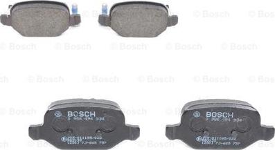 BOSCH 0 986 494 934 - Гальмівні колодки, дискові гальма autocars.com.ua