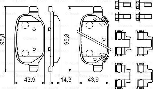 BOSCH 0 986 494 935 - Гальмівні колодки, дискові гальма autocars.com.ua