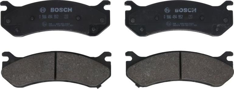 BOSCH 0 986 494 952 - Гальмівні колодки, дискові гальма autocars.com.ua