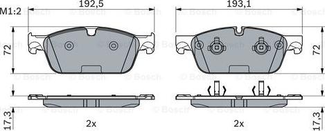 BOSCH 0 986 494 962 - Гальмівні колодки, дискові гальма autocars.com.ua