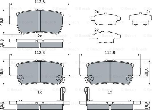 BOSCH 0 986 494 964 - Гальмівні колодки, дискові гальма autocars.com.ua