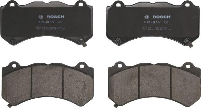 BOSCH 0 986 494 975 - Гальмівні колодки, дискові гальма autocars.com.ua