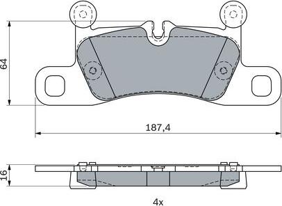 BOSCH 0 986 494 977 - Гальмівні колодки, дискові гальма autocars.com.ua