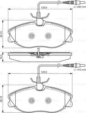 BOSCH 0 986 495 001 - Тормозные колодки, дисковые, комплект autodnr.net