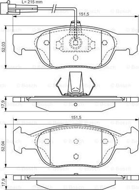 BOSCH 0 986 495 002 - Гальмівні колодки, дискові гальма autocars.com.ua