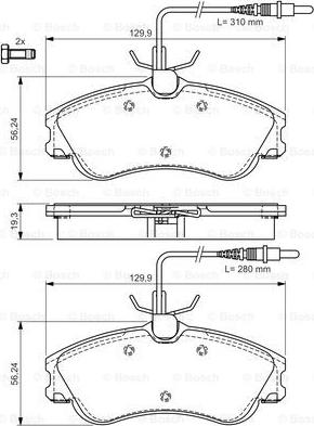 BOSCH 0 986 495 008 - Тормозные колодки, дисковые, комплект autodnr.net