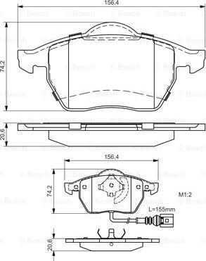 BOSCH 0 986 495 047 - Гальмівні колодки, дискові гальма autocars.com.ua