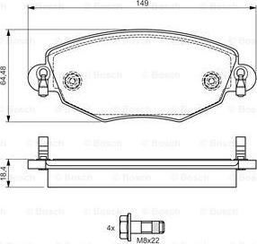 BOSCH 0 986 495 050 - Тормозные колодки, дисковые, комплект avtokuzovplus.com.ua