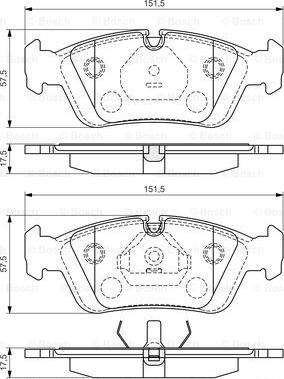 BOSCH 0 986 495 060 - Гальмівні колодки, дискові гальма autocars.com.ua