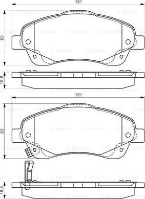 BOSCH 0 986 495 083 - Гальмівні колодки, дискові гальма autocars.com.ua