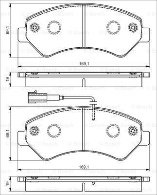 BOSCH 0 986 495 095 - Тормозные колодки, дисковые, комплект avtokuzovplus.com.ua