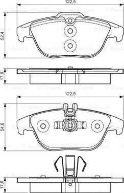 BOSCH 0 986 495 105 - Тормозные колодки, дисковые, комплект avtokuzovplus.com.ua